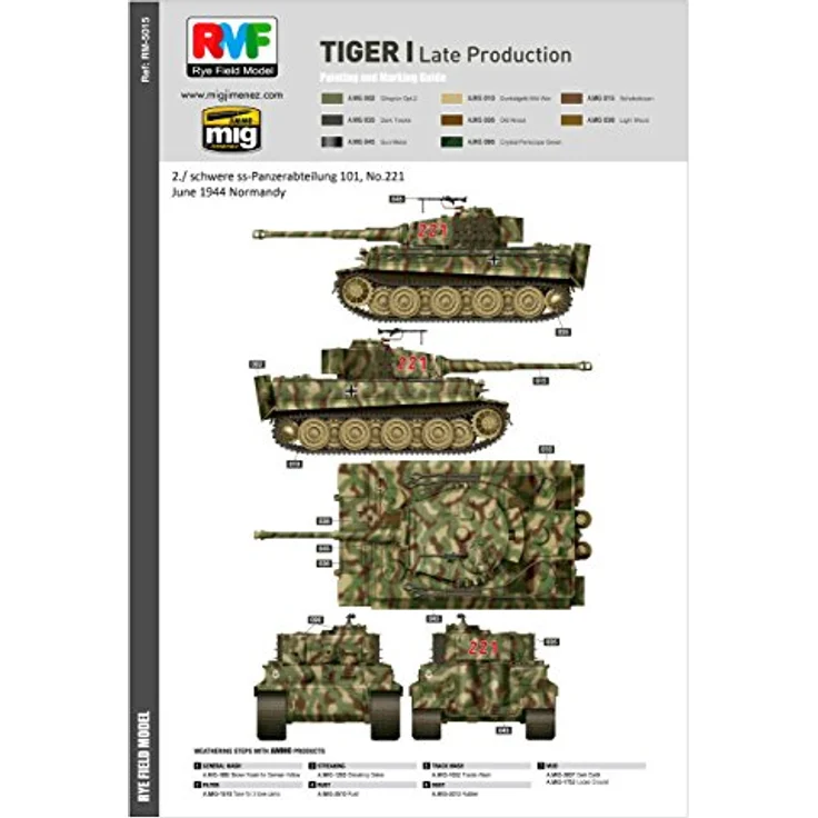 Rye Field Model Tiger I Spätproduktion, 1:35 Modellbausatz aus Kunststoff mit detaillierten Panzermerkmalen und Abziehbildern – Bild 5