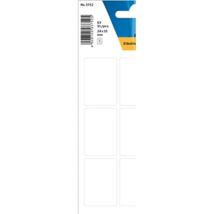 HERMA 3752 Vielzweck-Etiketten, 63 Stück, selbstklebend, weiß, 24 x 35 mm, matt, für Beschriften und Organisieren – Bild 2