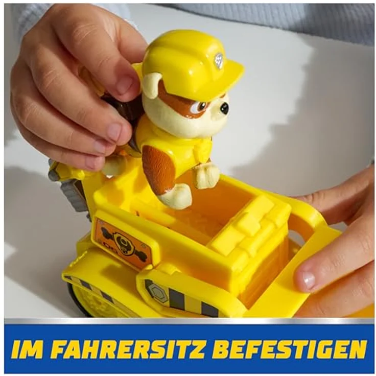 Spin Master PAW Patrol Spielzeug-Auto Rubble, Baufahrzeug mit beweglichem Bohrer und Schaufel, aus recyceltem Material, ca. 13 cm lang – Bild 8