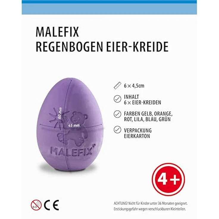 PUSTEFIX Straßenmalkreide Eier, 6er Pack Regenbogen-Kreide für kreative Kunstwerke – Bild 4