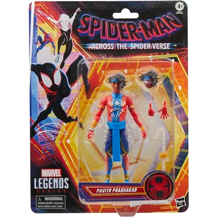 Marvel Legends Series Pavitr Prabhakar, Action-Sammelfigur zu Spider-Man: Across The Spider-Verse, 15 cm, Rot, Blau, mit austauschbarem Kopf und Handpaar, über 20 beweglichen Punkten – Bild 2