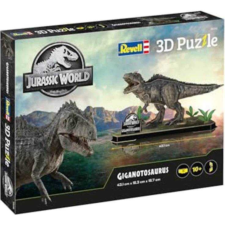 Revell Jurassic World - Giganotosaurus 3D-Puzzle, leicht zusammenzubauendes Modell mit Dioramaplatte, ideal für Dinosaurier-Fans – Bild 3
