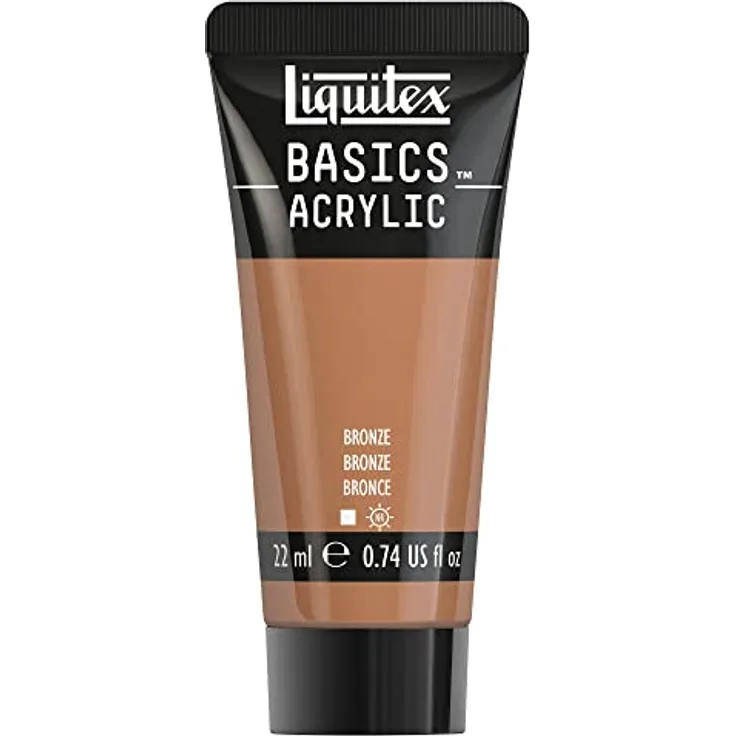 Liquitex Basics Acrylfarbe 8870444, Bronze, 22 ml Tube, lichtecht, mittlere Viskosität, seidenglänzend, monopigmentiert, Archivqualität