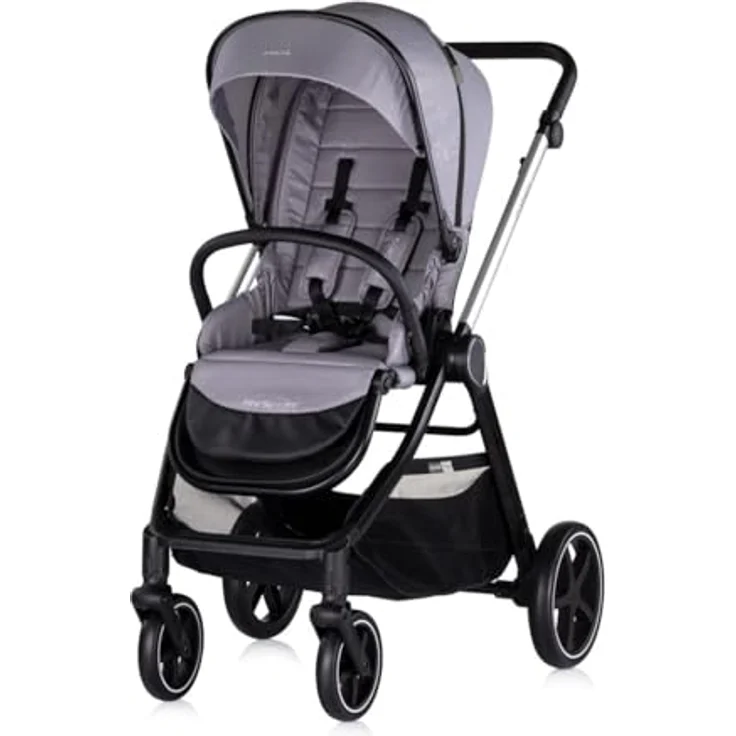 Chipolino Kombikinderwagen 3 in 1 Marbella grau, Fußabdeckung Einlage i-Size Babyschale – Bild 2