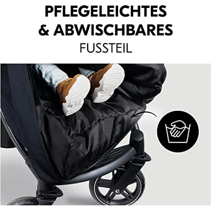 Hauck Universal Fußsack für Buggys und Fahrradanhänger, Warmes Fleece, Einfache Installation mit 5-Punkt-Gurt, Anti-Rutschschutz, Zwei-Wege-Zipper, Maschinenwaschbar, Faltbar, Schwarz, 56711 - Preisvergleich – Bild 7