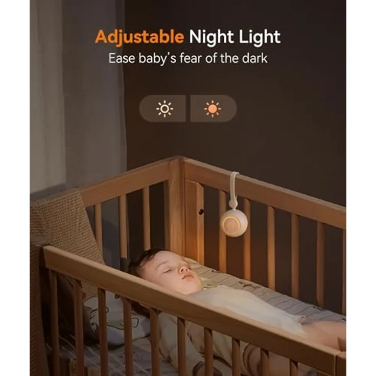 Dreamegg Sleep Lite 1, Tragbare Cream Noise Machine für Babys mit 19 Klängen, Nachtlicht, 30 Lautstärken und USB-C Wiederaufladbar – Bild 4