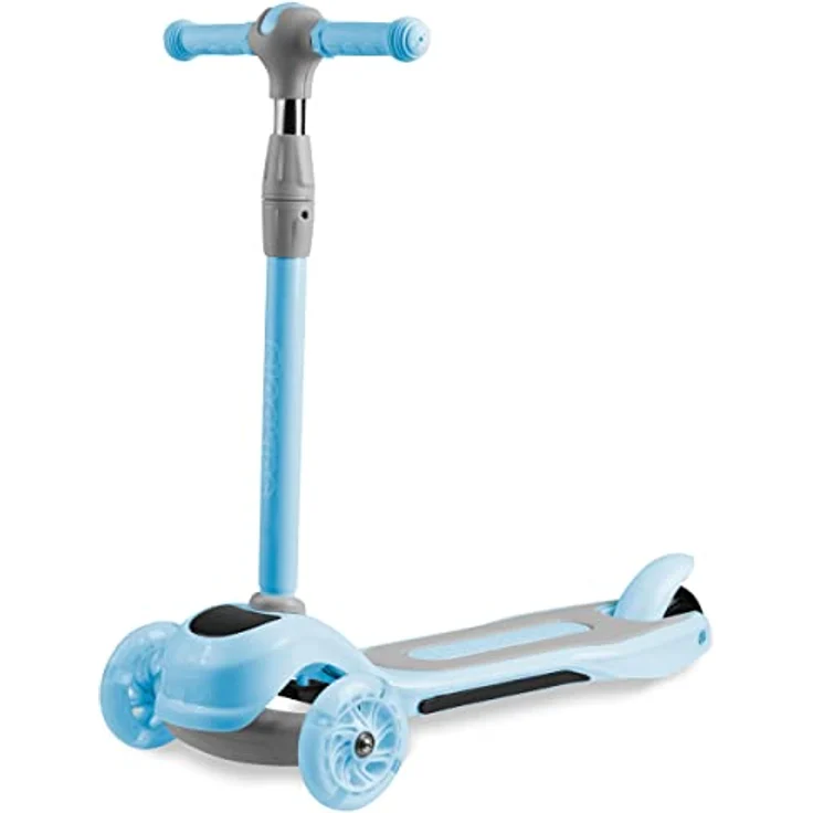 Ricokids LOCO LED Scooter, Kinderroller mit 3 Rädern, klappbar, rutschfester Deck, hellblau – Bild 5