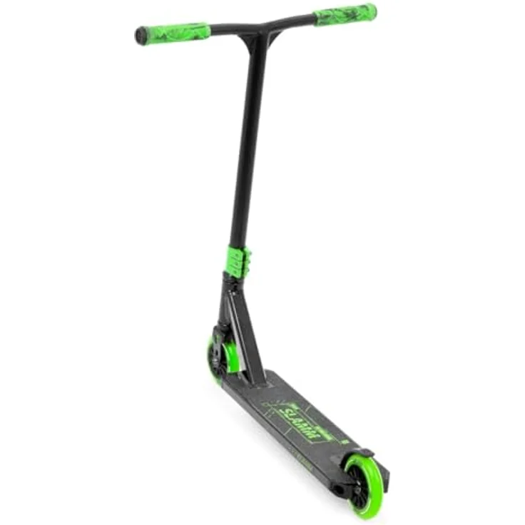 Slamm Klassischer Mini-Stunt-Scooter, 110mm Rollen, niedrige Fahrhöhe, Anfängerfreundlicher T-Stab, optimale Lenkung - Schwarz – Bild 2