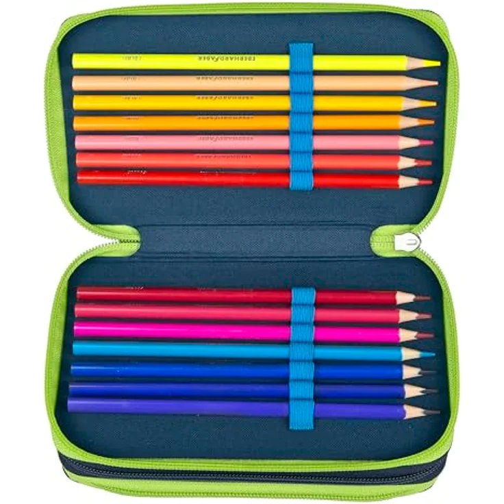 Scooli Tripledecker Soccer Champ, Gefülltes Schüleretui mit 21 Buntstiften, Ergonomisches Design, Robuste Ausführung, Ideal für Schule und Freizeit, ab 6 Jahren – Bild 3