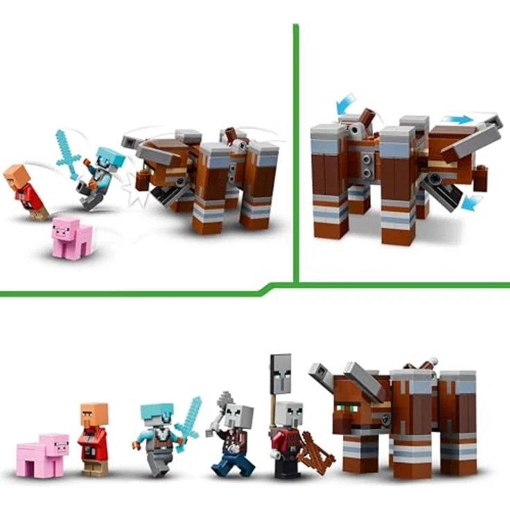 LEGO Minecraft 21278 Ein Verwüster am Plünderer-Außenposten, Bausatz mit 665 Teilen, beweglichen Figuren und Zubehör – Bild 5