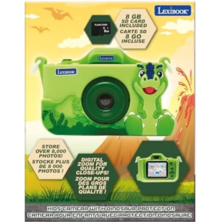 Lexibook DJ078DINO, 4-in-1 Kinderkamera im Dinosaurier-Design, mit variabler Bildauflösung bis 40M, Schutzgehäuse & MP3-Funktion, grün – Bild 5