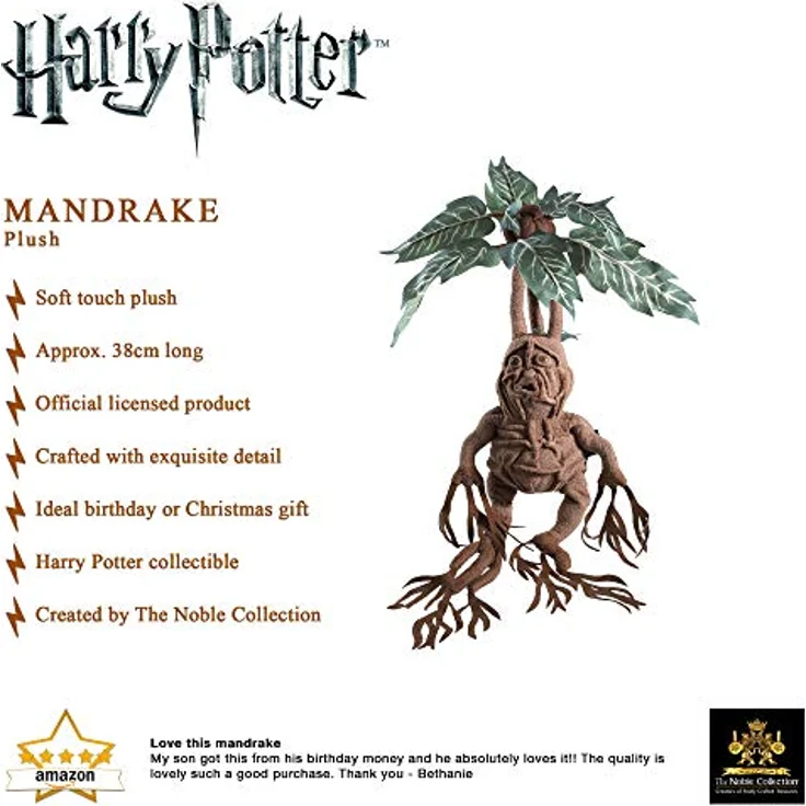 The Noble Collection Die Edle Kollektion Mandrake Collector Plüsch, Offizielles lizenziertes Produkt, Handgefertigt mit exquisiten Details – Bild 3