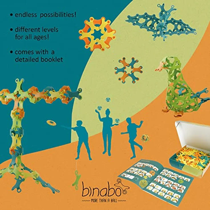 BINABO Binabo Family Pack - 240-teiliges Bauspielzeug | Kreativ Konstruieren | Flexibles Spielzeug für Kinder – Bild 2