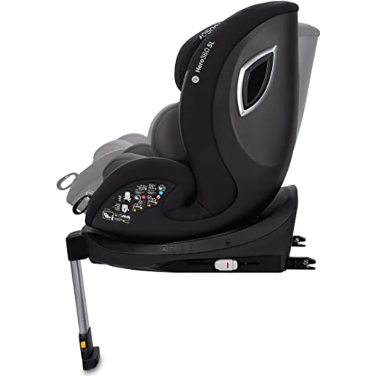 Osann Reboarder-Kindersitz Hero 360 SL - drehbar, Isofix-Basis, Twill Black – Bild 7