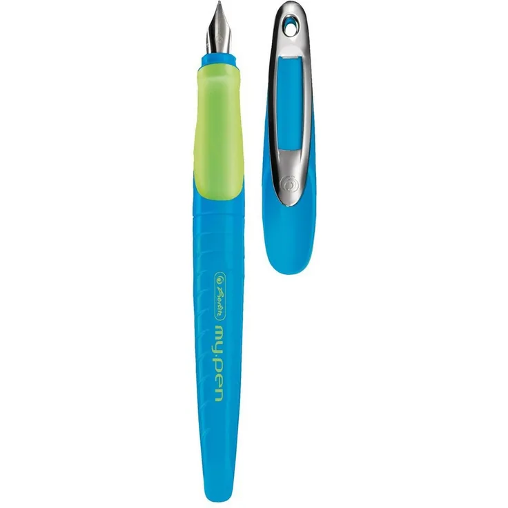 Herlitz Füllhalter Herlitz Schulfüllhalter "my.pen" mit Iridiumfeder, blau/neon