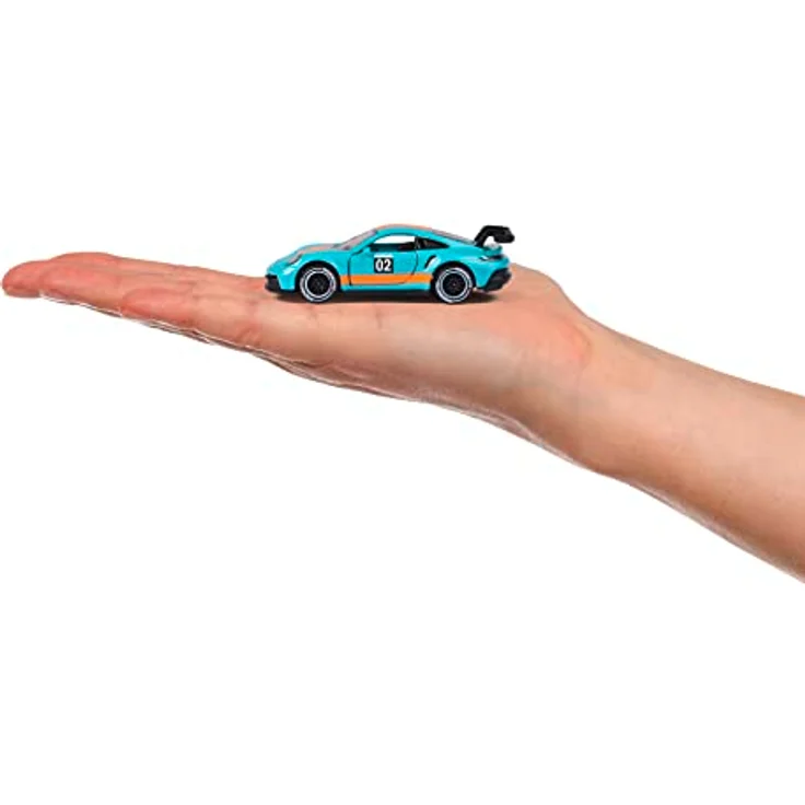 Majorette - Porsche Geschenk-Set (5er-Set Spielzeugautos) - 5 Modellautos (je 7,5, cm) inkl. 2 exklusiver Automodelle, für Kinder ab 3 Jahre, Blau,grün,schwarz,weiß – Bild 5