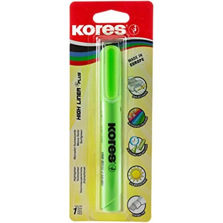 Kores High Liner Textmarker Hohe Kapazität Keilspitze grün, 36015
