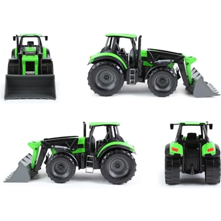 Lena WORXX Traktor Deutz-Fahr Agrotron 7250 TTV, Spielzeugfahrzeug mit Anhänger, verstellbarer Traktorschaufel und verriegelbarer Kippmulde, 74 cm, für Kinder ab 3 Jahren – Bild 3