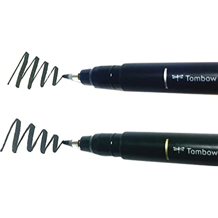 TOMBOW Fudenosuke, Filzstift mit weicher Spitze für Kalligraphie und Handlettering, schwarz – Bild 4