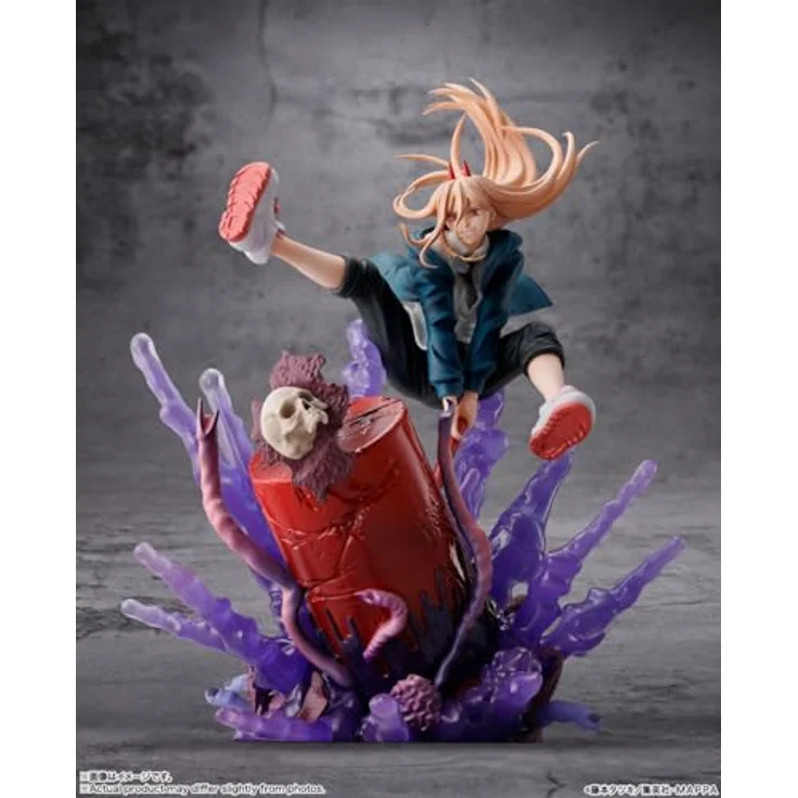 Bandai Figuarts Zero Chainsaw Man Power, Sammelfigur im Kampfdesign gegen den Seegurkenteufel mit Effektteilen – Bild 2