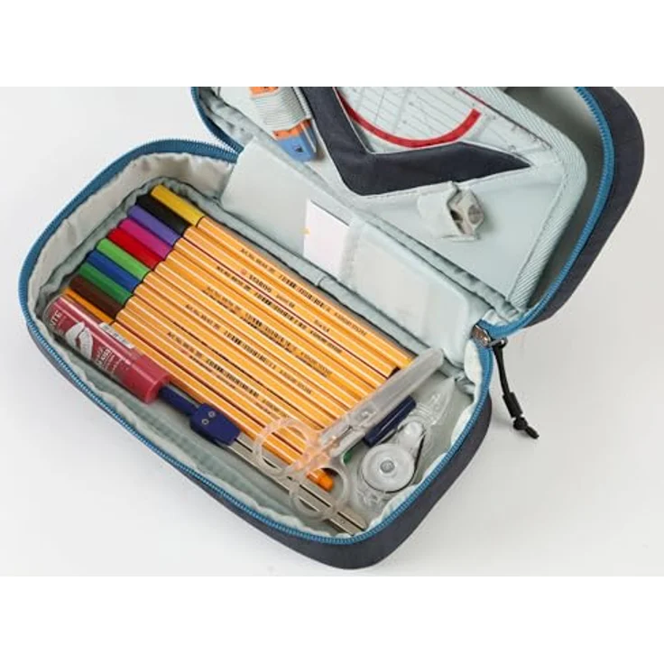 NITRO Federmäppchen Pencil Case XL, haze, bestickt - Schulutensilien-Organizer mit Stundenplanfach und verstecktem Spickerfach – Bild 5