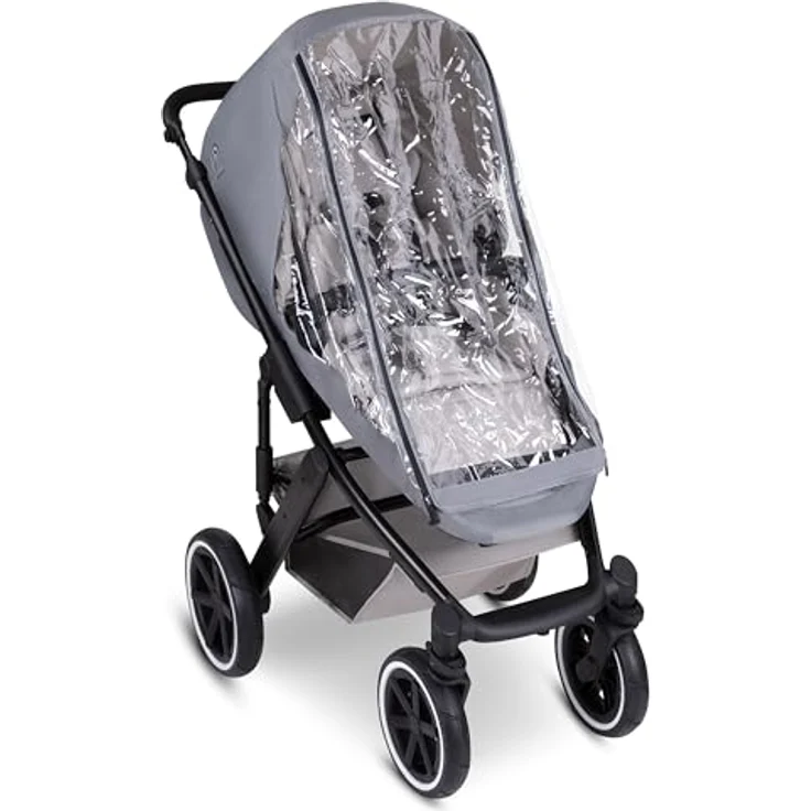 ABC Design 4 Seasons Pram - Grey, Kinderwagen Regenschutz mit einfachem Ein- und Ausstieg, integrierten Reflektoren und Transporttasche – Bild 1