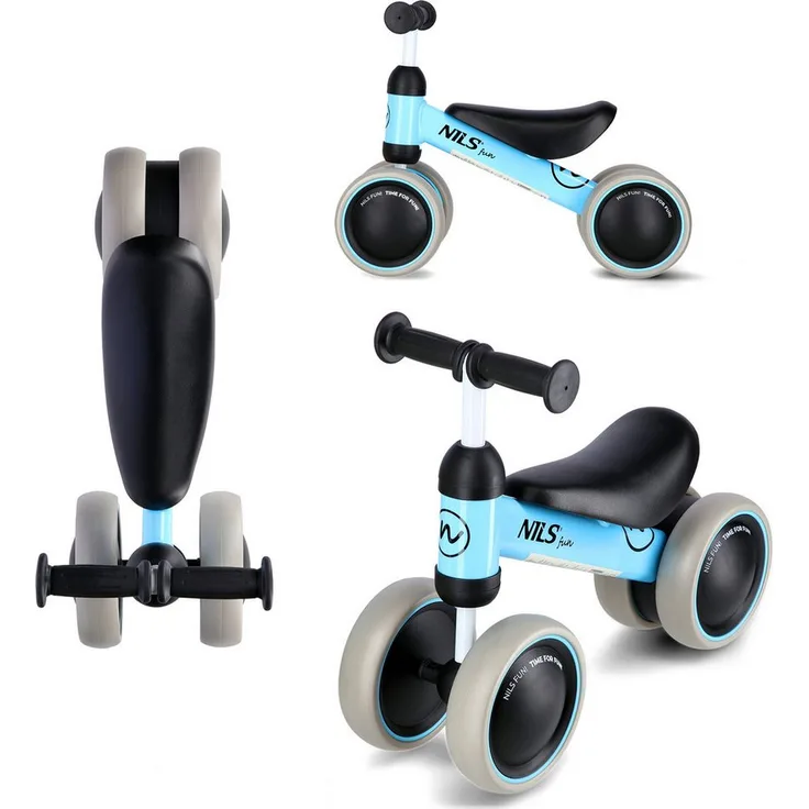 NILS FUN Laufrad RB002, stabiles Rutscher mit bodenschonenden Schaumstoffrädern, blau