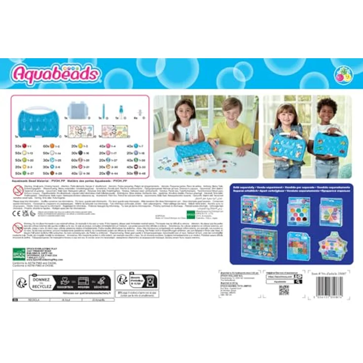 Aquabeads Kreativset Bastelstudio Starter Set, 900 bunte Bastelperlen, Pop-Up Bastelplatte und Sprüher, für Kinder ab 4 Jahren – Bild 2