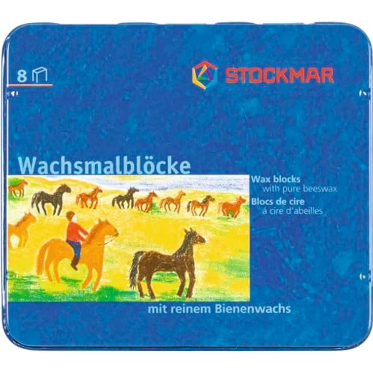 Stockmar Wachsmalstifte 10er Set, bunte Wachsmalblöcke in 8 Farben zum Malen – Bild 2