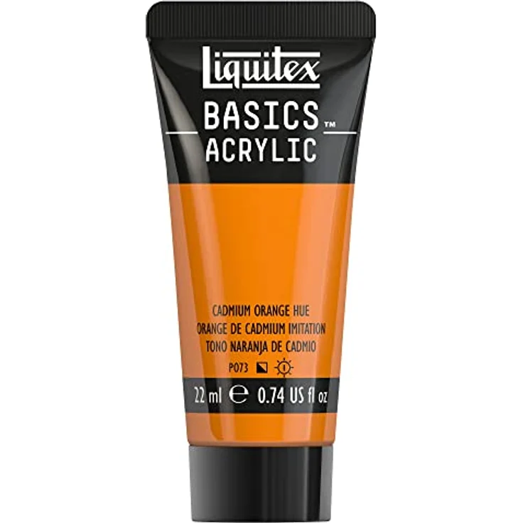 Liquitex Basics Acrylfarbe - Kadmiumorange, 22 ml Tube, lichtecht, mittlere Viskosität, seidenglänzend, monopigmentiert, Archivqualität – Bild 1