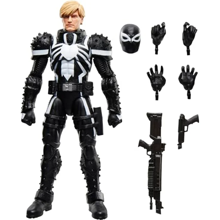 Marvel Legends Series Agent Venom (Flash Thompson) Action-Figur, 15 cm mit 7 Accessoires, schwarz – Bild 1