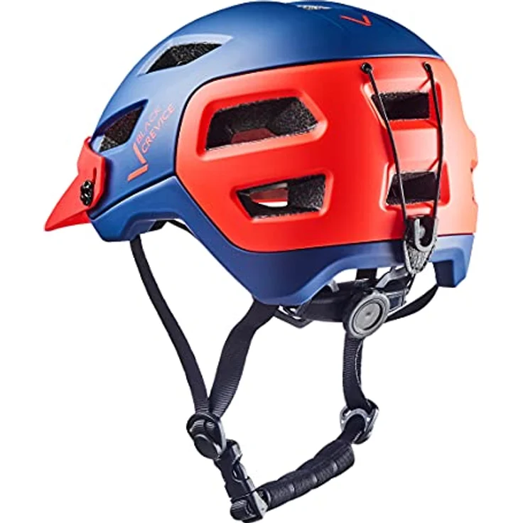 Black Crevice MTB Fahrradhelm, Navy/red, S/M (54-58cm) - Anpassbares Kinnband, herausnehmbare Polsterung & CE:EN 1078:2012+A1:2012-zertifiziert – Bild 2