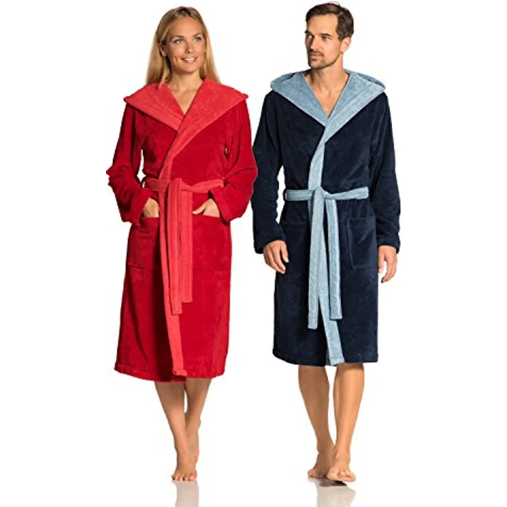 Vossen Bademantel Poppy, unisex Kapuze, flanell, weiß, 45% Polyester, 35% Bambus, 20% Baumwolle – Bild 2