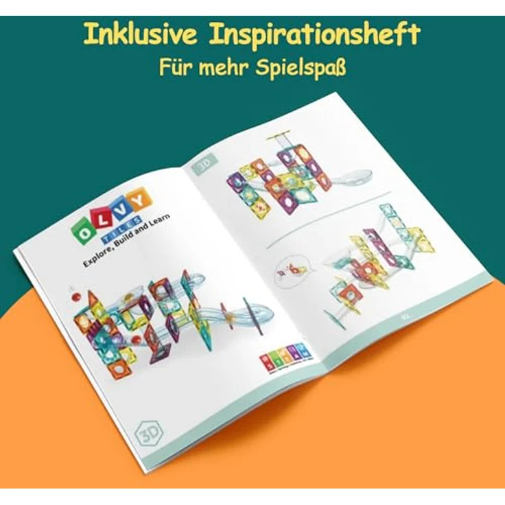 Olvy Magnetische Bausteine Montessori Spielzeug, 100 Teiliges Magnetset für Kinder ab 3 Jahren, fördert Kreativität und Feinmotorik, kompatibel mit Connetix und Magna Tiles – Bild 5