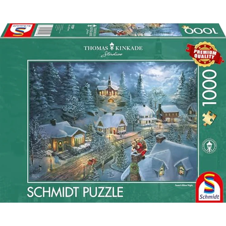 Schmidt Spiele 57529 Santas Silent Night, 1000 Teile Puzzle mit individueller Formvielfalt und perfekter Passgenauigkeit – Bild 4