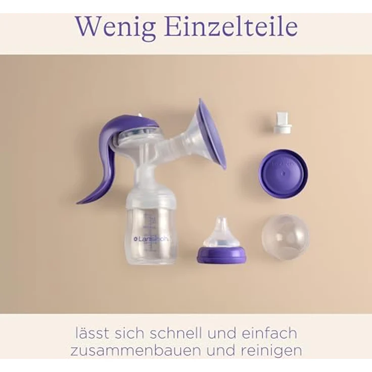 Lansinoh Handmilchpumpe - leichte und leise manuelle Milchpumpe mit Easy-Express Griff und einstellbarer 2-Rhythmen-Technologie - inklusive Muttermilchbeutel und NaturalWave Sauger in Größe S – Bild 5