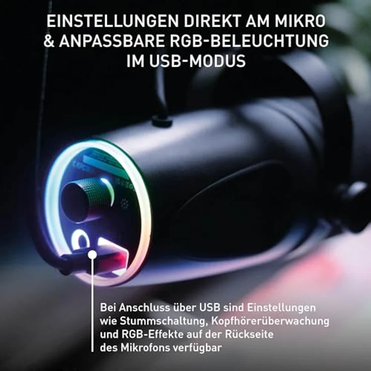 CHERRY XTRFY NGALE X, Professionelles USB- & XLR-Mikrofon für Aufnahmen, Gaming & Streaming, dynamisches Mikro, Cardioid, Plug & Play, Low-Cut-Filter, Schwarz – Bild 5