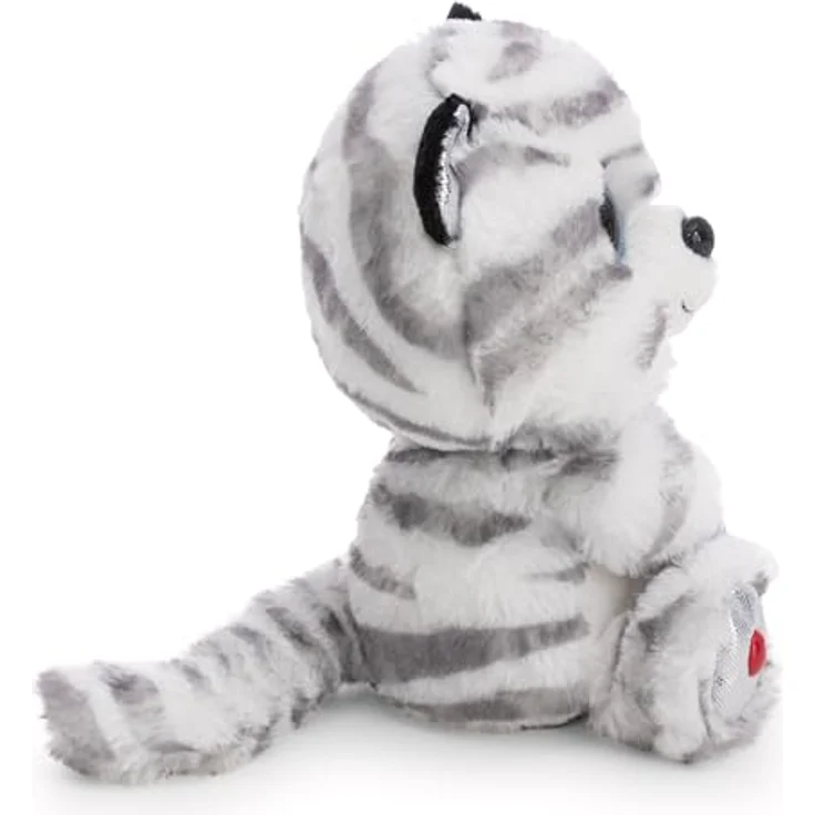 NICI Kuscheltier GLUBSCHIS Tiger Albella 15cm, weiß-grau getigert, superweiches Plüsch mit Glitzeraugen, ideales Geschenk für Kinder und Erwachsene – Bild 2