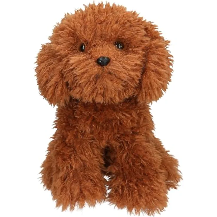 Depesche TOPModel Fur Ever Friends - Kuscheltier Hund Teddy, lockiges Fell in Dunkelbraun, ca. 30 cm Plüschtier