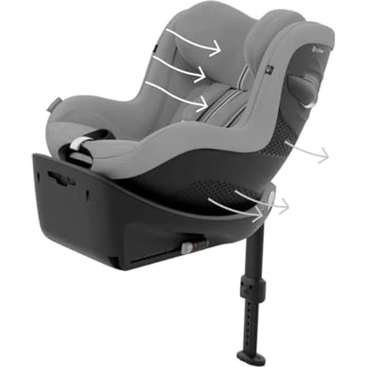 Cybex Sirona G i-Size Plus Reboard Kindersitz mit 360° Drehmechanismus, Stone Grey – Bild 7