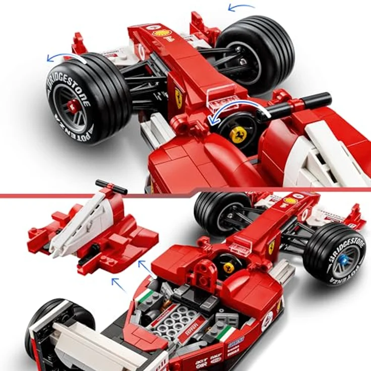 LEGO Icons Ferrari F2004, F1 Rennwagen Modellbau mit V10-Motor, Michael Schumacher Minifigur, für Erwachsene, 11375 – Bild 4