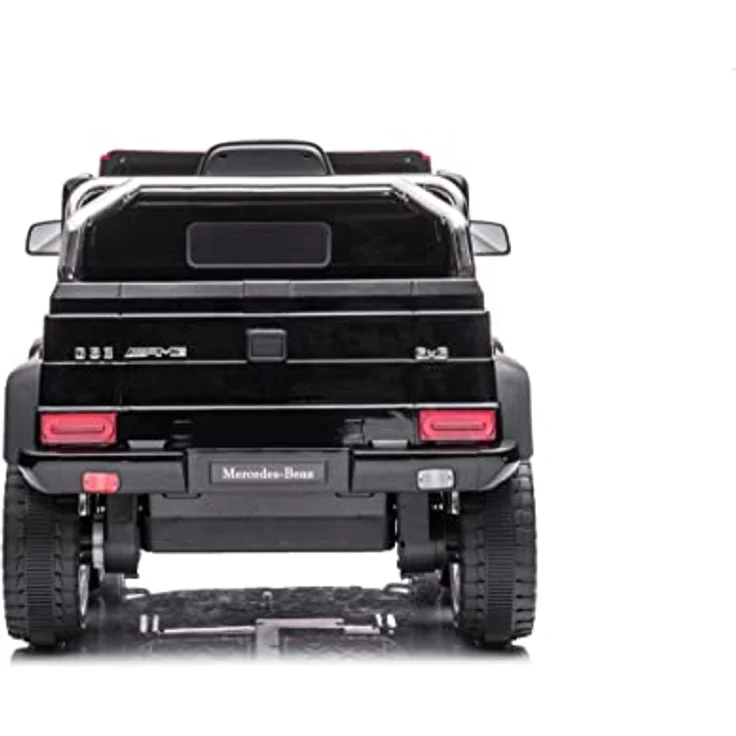 FINOOS Mercedes G63 6X6 AMG Kinderauto 12V, Elektroauto mit 4X45W, Gummireifen, Ledersitz, 2.4G Fernbedienung, LED Scheinwerfer, Schwarz – Bild 4