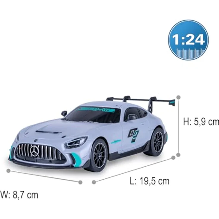 Grau Mercedes-AMG GT2, ferngesteuertes 1:24 Modellauto mit 707 PS und 2,4GHz Fernsteuerung, grau – Bild 3
