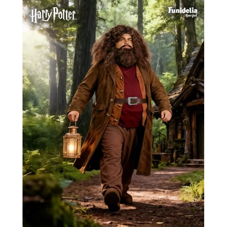 Funidelia Offizielles Hagrid Kostüm - Harry Potter für Herren, Braun, Größe L-XL, inklusive Hose, Jacke mit integriertem Shirt, Gürtel und Fußabdeckungen – Bild 4
