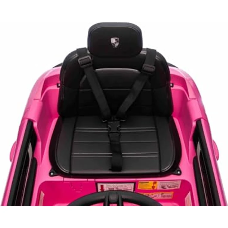 Beneo Motors Porsche Cayenne Kinder Elektroauto 12V lizenziert, Einzelsitz mit Lithium-Batterie, 2x25W Motoren, 2,4GHz Fernbedienung, MP3 USB/AUX, LED-Lichter, Federung, Rosa – Bild 4
