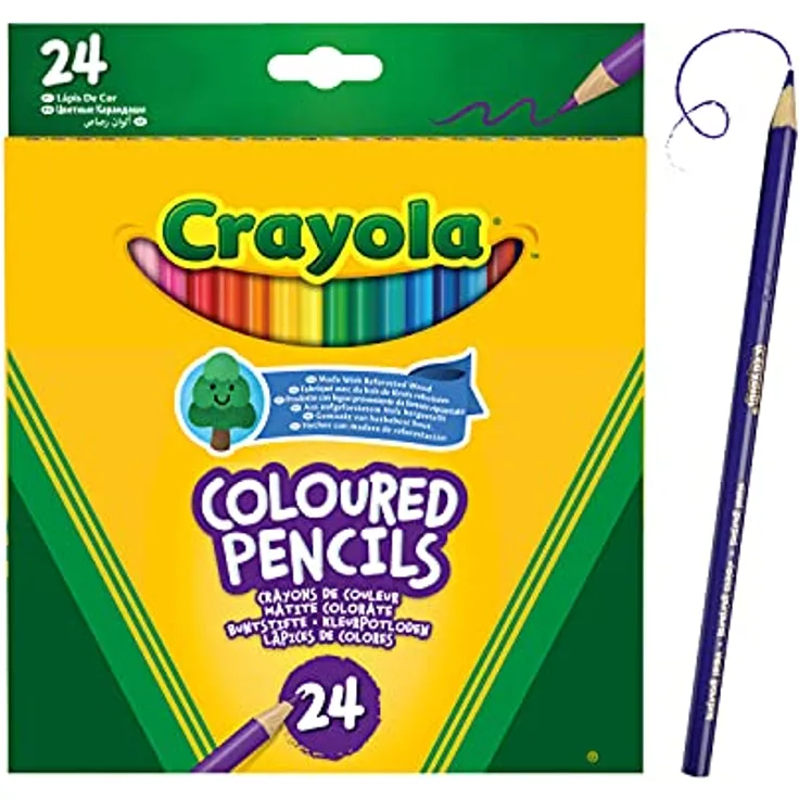CRAYOLA - Buntstifte, Perfekt zum Zeichnen in Schule und Freizeit, Set mit 24 Sortierten Farben, 3624