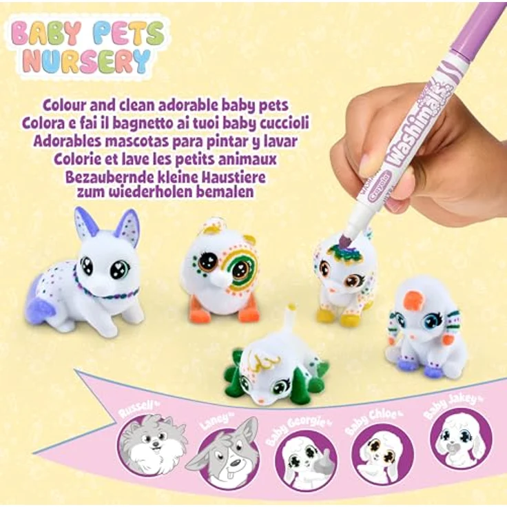 Crayola Washimals Baby Pets Nursery Pack, kreatives Malset zum Gestalten und Personalisieren von Baby-Tieren – Bild 4