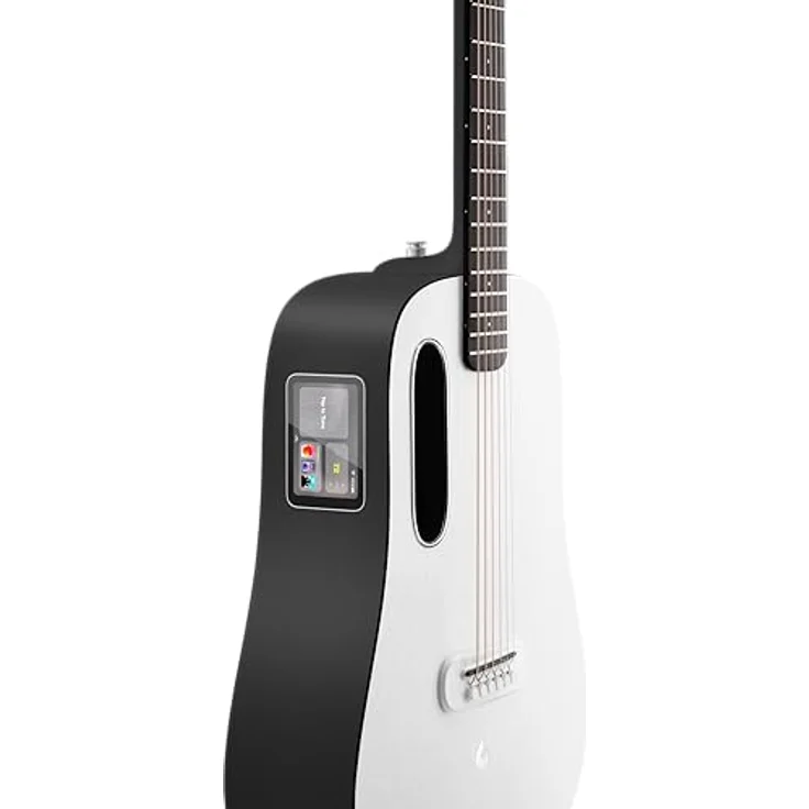 Lava Music ME Play 36 Zoll Nightfall, Akustik Gitarre mit HPL-Korpus, wetterfest, Schwarz-Weiß, integrierter Pickup und Touch-sensitive-Technologie – Bild 5