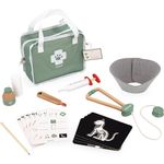 Janod Tierarztkoffer - Rollenspielzeug Berufe - Inkl. 16 Zubehörteile - FSC-Zertifiziert - Stoffkoffer mit Griff - Ab 3 Jahre, J06466