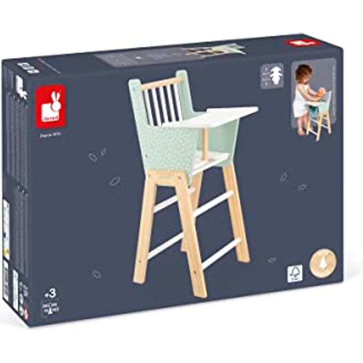Janod Zen Hochstuhl aus FSC-Holz-Rollenspielzeug-Zubehör für Puppen bis 42 cm-Ab 3 Jahren, J05901, Grün - Preisvergleich – Bild 11